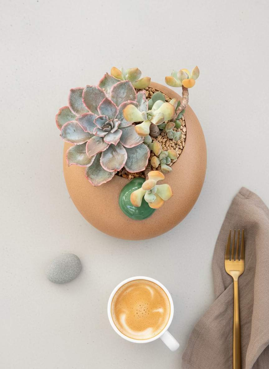 Succulent Seven-Spotted Ladybug Planter – Handcrafted Succulents