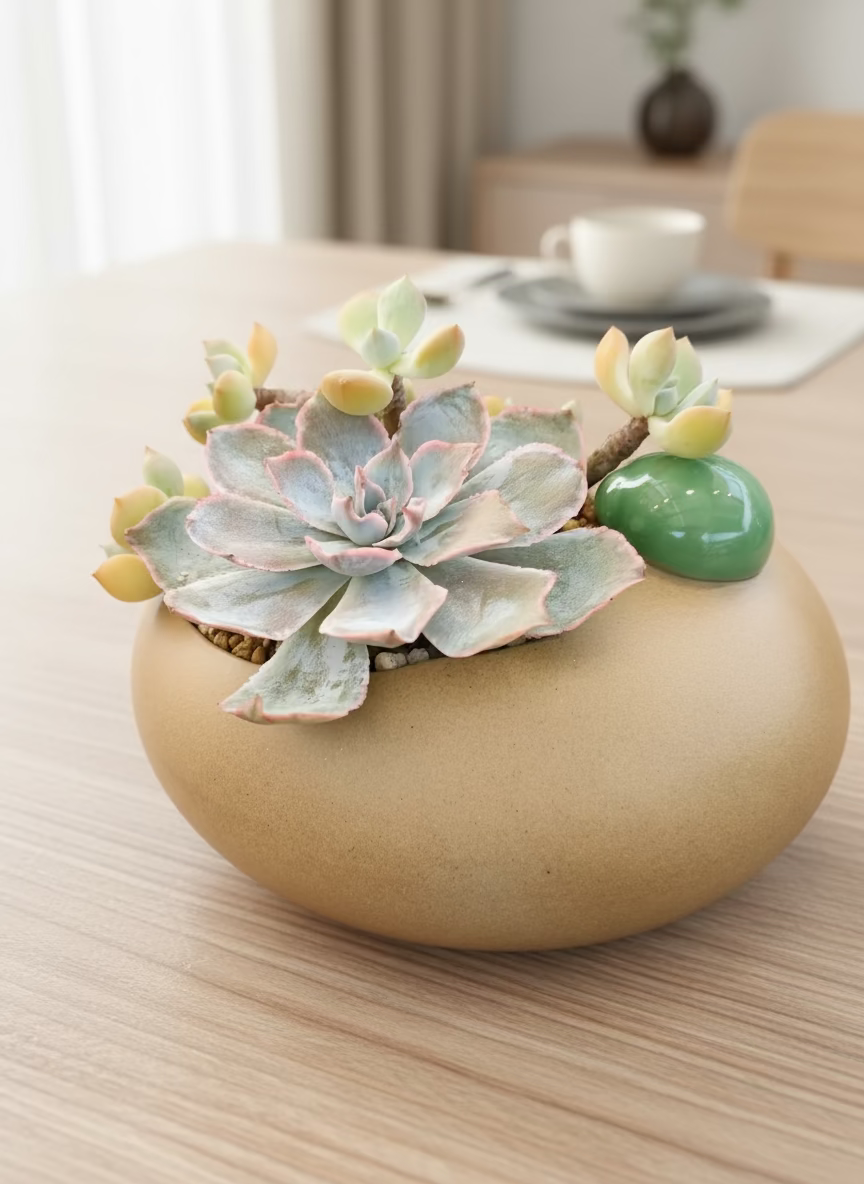 Succulent Seven-Spotted Ladybug Planter – Handcrafted Succulents