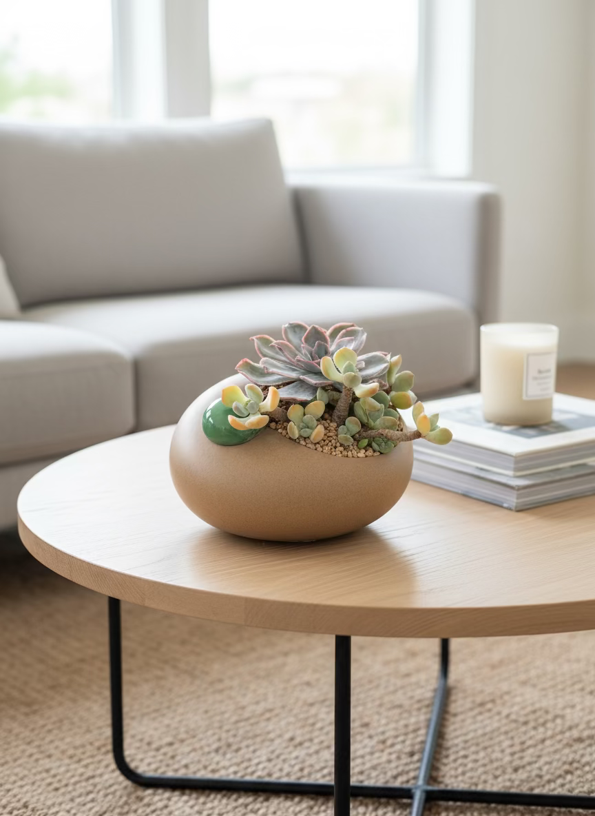 Succulent Seven-Spotted Ladybug Planter – Handcrafted Succulents