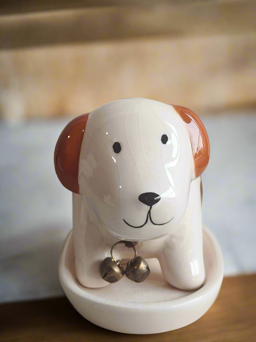 Succulent Puppy Jack Russell Terrier Planter - Echeveria Ice Green