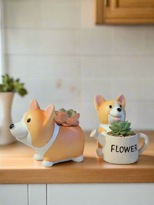 Succulent Charming Corgi Duo - Corgi Companions Gift Favors (10 pack)