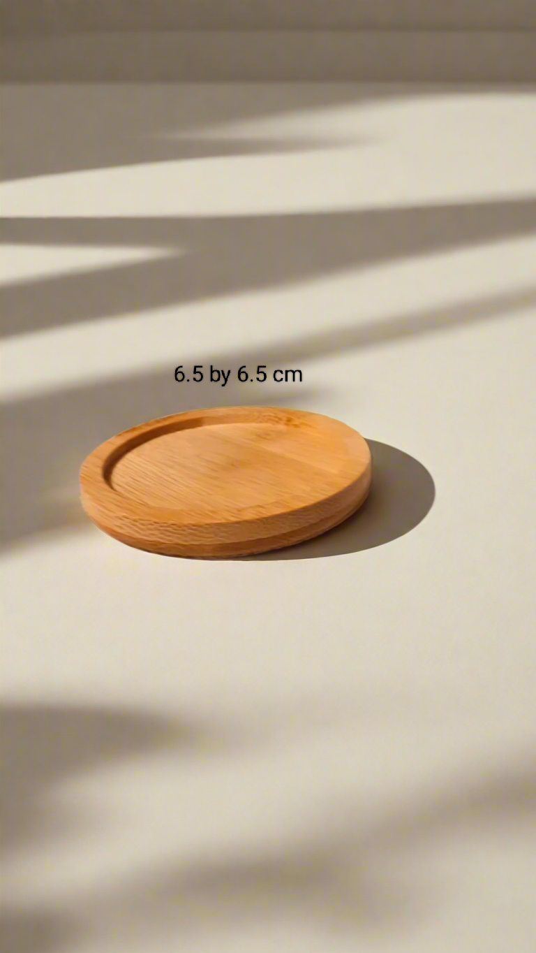 Stylish presentation of the coaster that complements the Succulent Mini Round Woodgrain Pot.