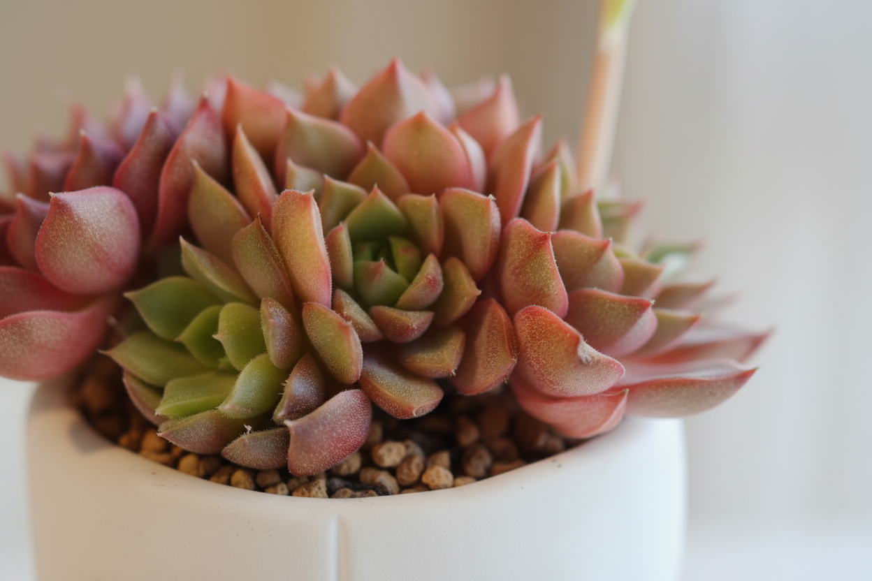 Succulent Serene Muse Face Planter – Echeveria Agavoides (4-Headed Blooming) - SlowBloomGreens