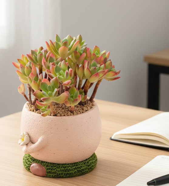 Succulent Buddies Planter - Echeveria 'Minibelle' - SlowBloomGreens