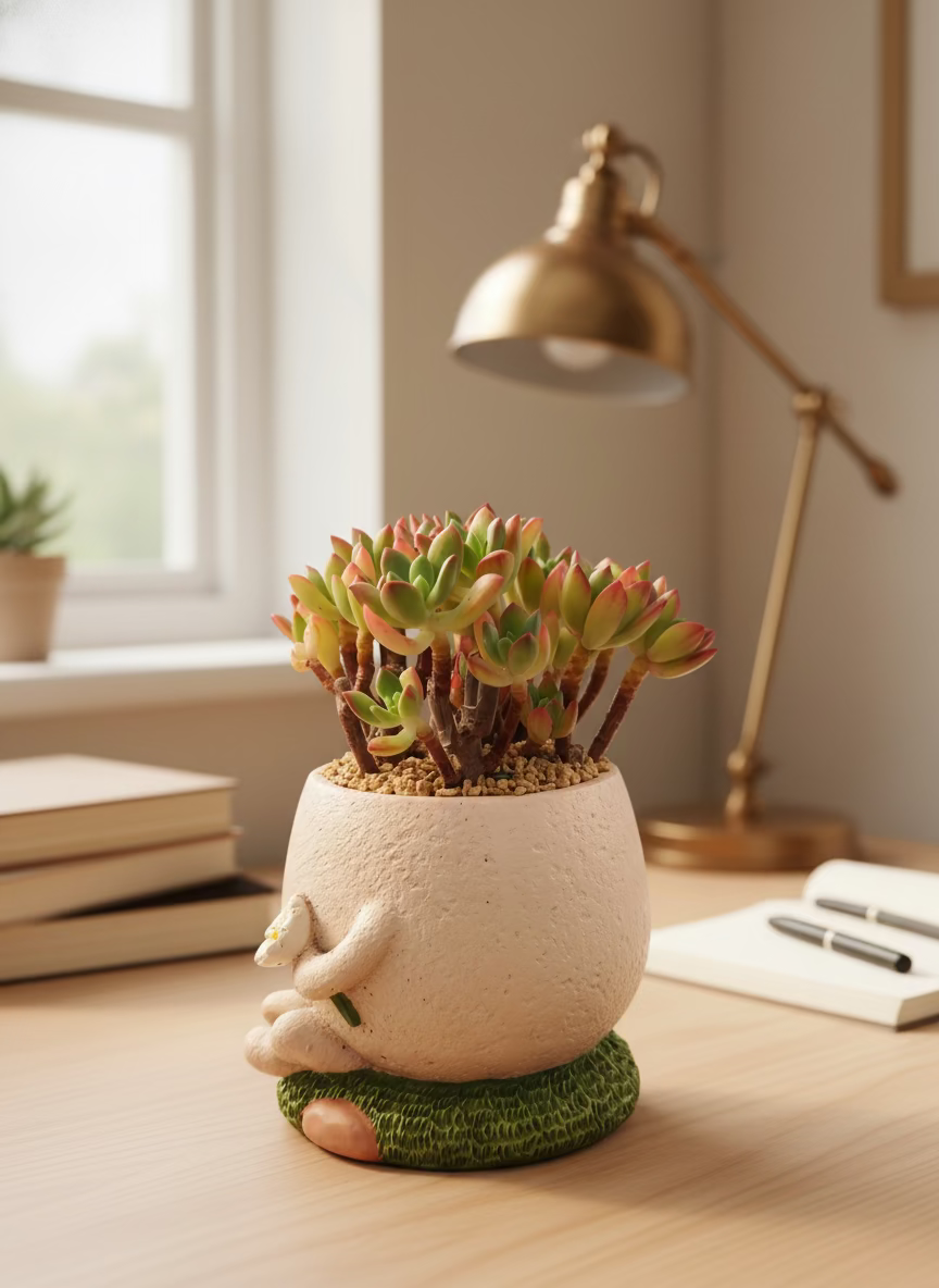 Succulent Buddies Planter - Echeveria 'Minibelle' - SlowBloomGreens