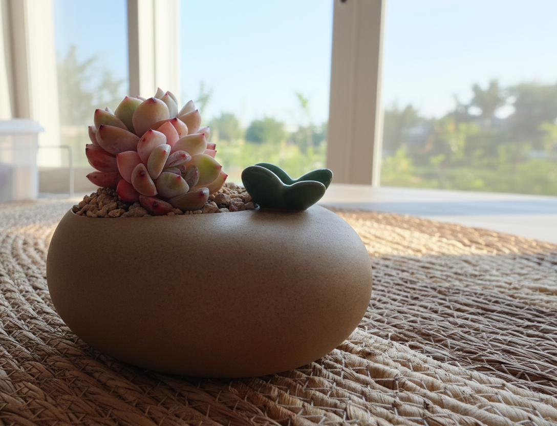 Succulent Butterfly Planter – Echeveria 'Orange Monroe'