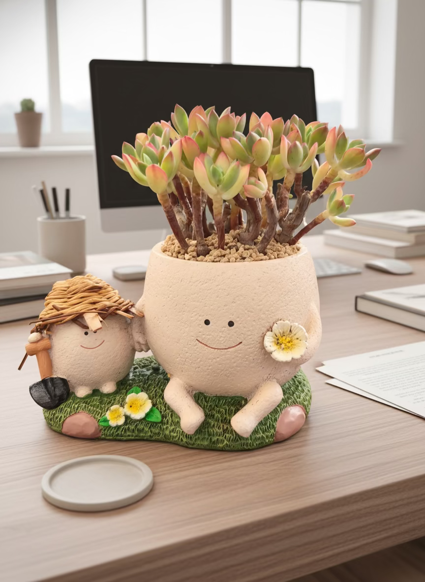 Succulent Buddies Planter - Echeveria 'Minibelle'