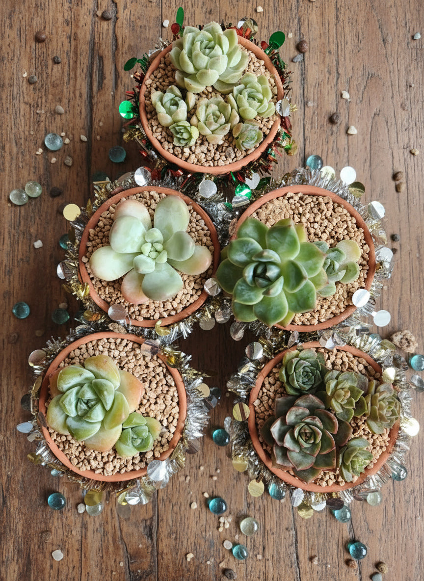 Succulent Simply Blessed Festive Terracotta (L) - Assorted Succulent - SlowBloomGreens