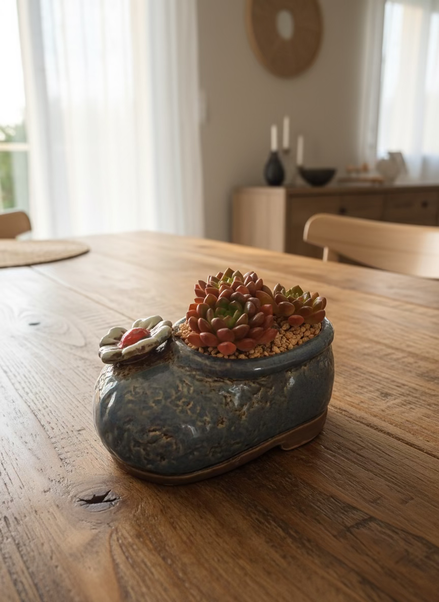 Succulent Mary Jane Charm Violet Planter - Pink Ruby