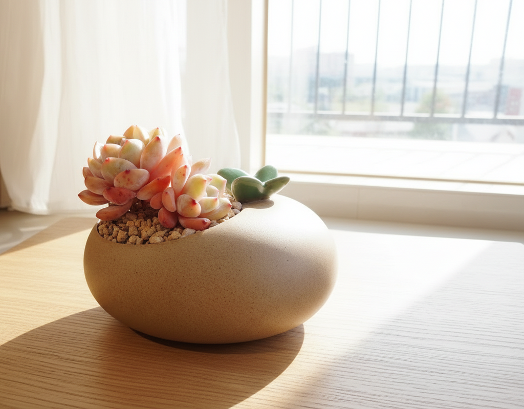 Succulent Butterfly Planter – Echeveria 'Orange Monroe'