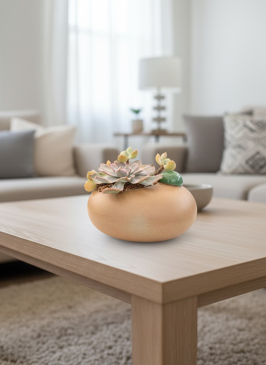 Succulent Seven-Spotted Ladybug Planter – Handcrafted Succulents