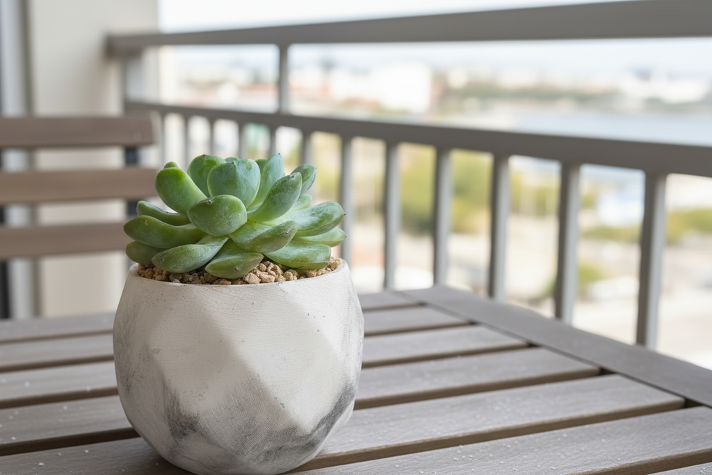 Succulent Classic Marble Ash Planter – Echeveria Ice Green - SlowBloomGreens