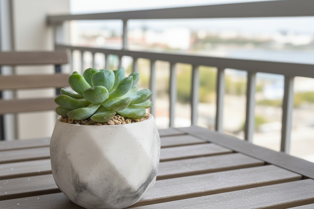 Succulent Classic Marble Ash Planter – Echeveria Ice Green - SlowBloomGreens
