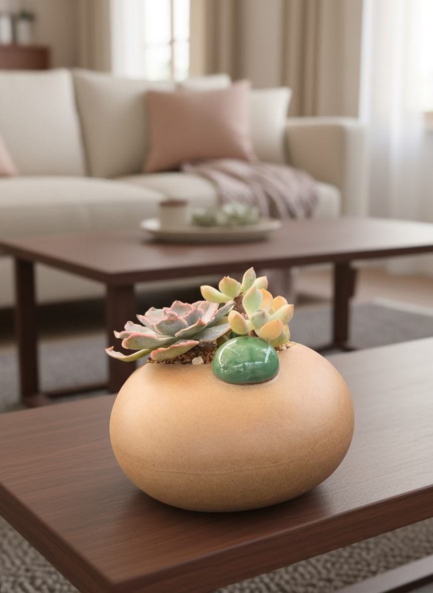 Succulent Seven-Spotted Ladybug Planter – Handcrafted Succulents