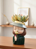 Succulent Girl Planter – Blowing Love with Pachyphytum 'Sky Beauty' - SlowBloomGreens