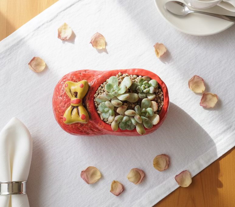 Succulent Mary Jane Charm Red Planter – Graptopetalum Raul