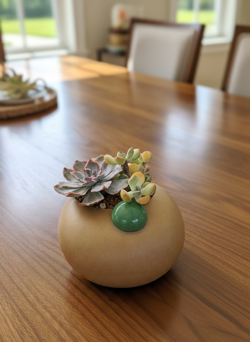 Succulent Seven-Spotted Ladybug Planter – Handcrafted Succulents