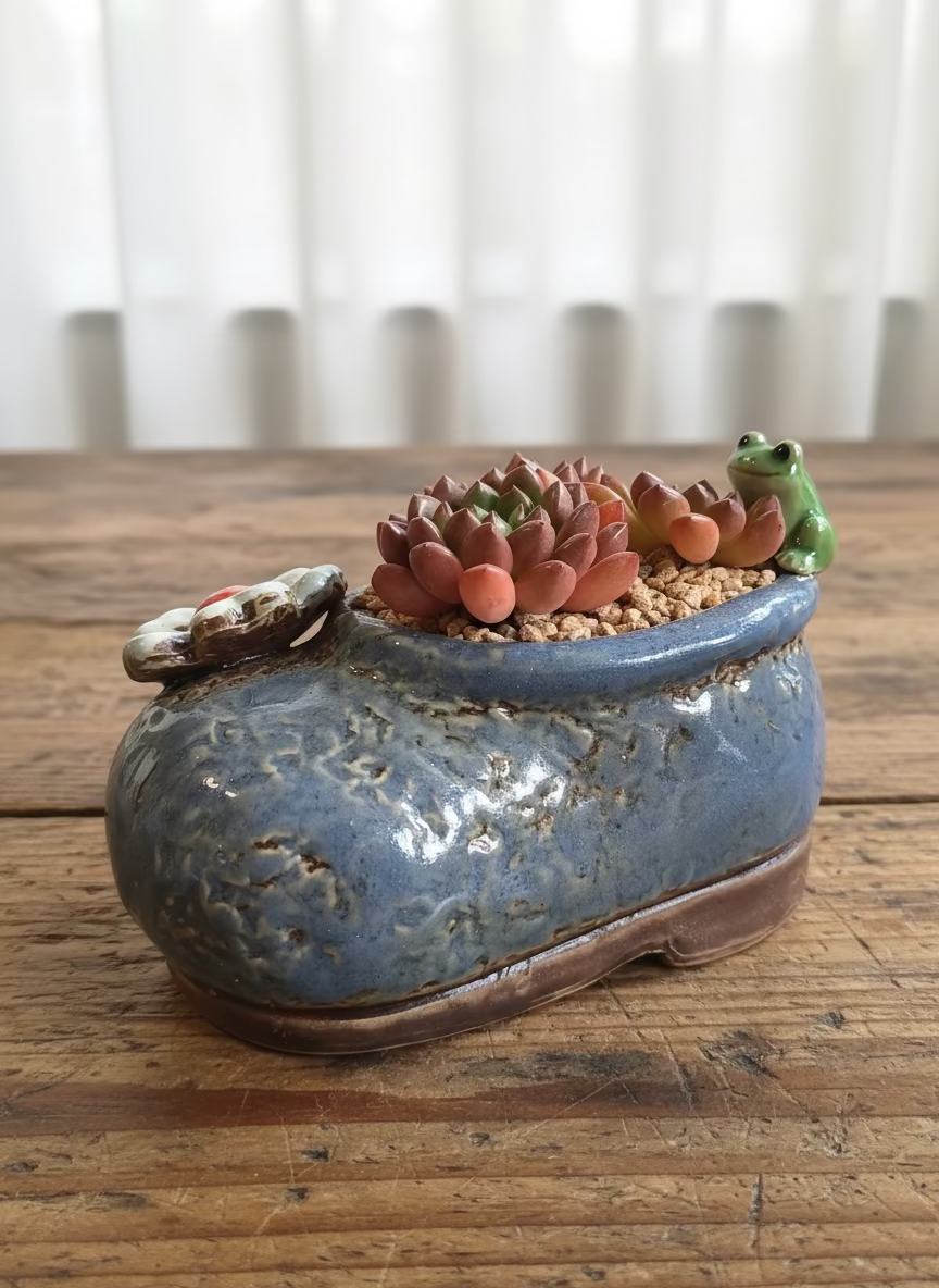 Succulent Mary Jane Charm Violet Planter - Pink Ruby