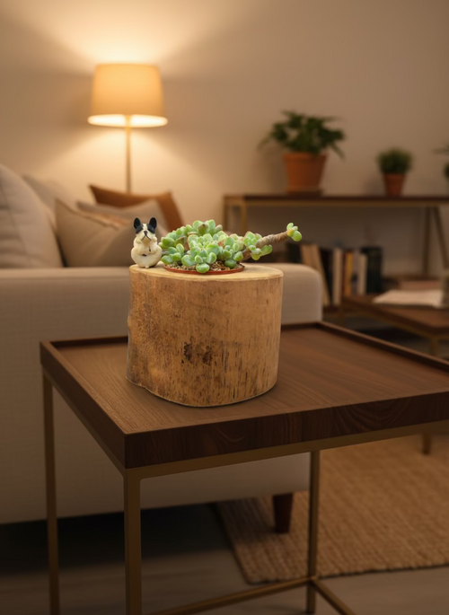 Succulent Bulldog on Woodland Log – Tiscalatengo Gorge Sedum - SlowBloomGreens
