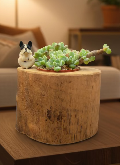 Succulent Bulldog on Woodland Log – Tiscalatengo Gorge Sedum - SlowBloomGreens