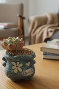 Rustic Bloom Succulent Planter – Echeveria 'Orange Monroe'