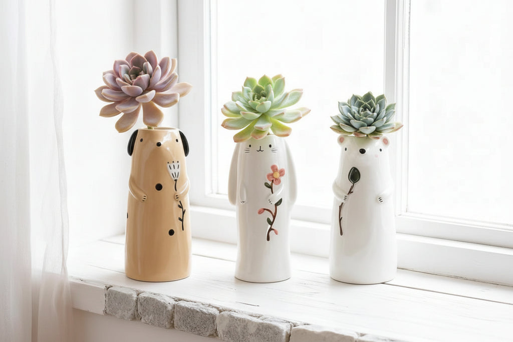 Mother’s Day Succulent Animal Bud Vase