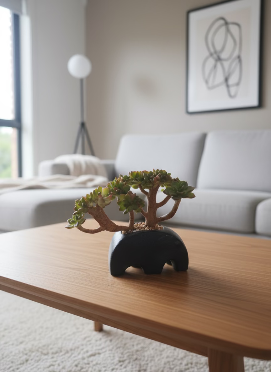 Succulent Petite Black Elephant Planter - Lety's Sedeveria