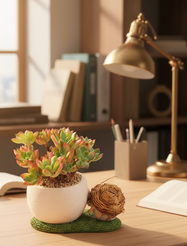 Succulent Buddies Planter - Echeveria 'Minibelle' - SlowBloomGreens