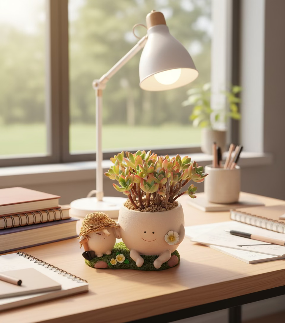 Succulent Buddies Planter - Echeveria 'Minibelle' - SlowBloomGreens