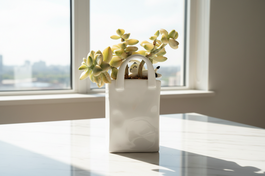 Succulent Tote Planter – Graptoveria ‘Titubans’ (4-Stalk Cluster) - SlowBloomGreens