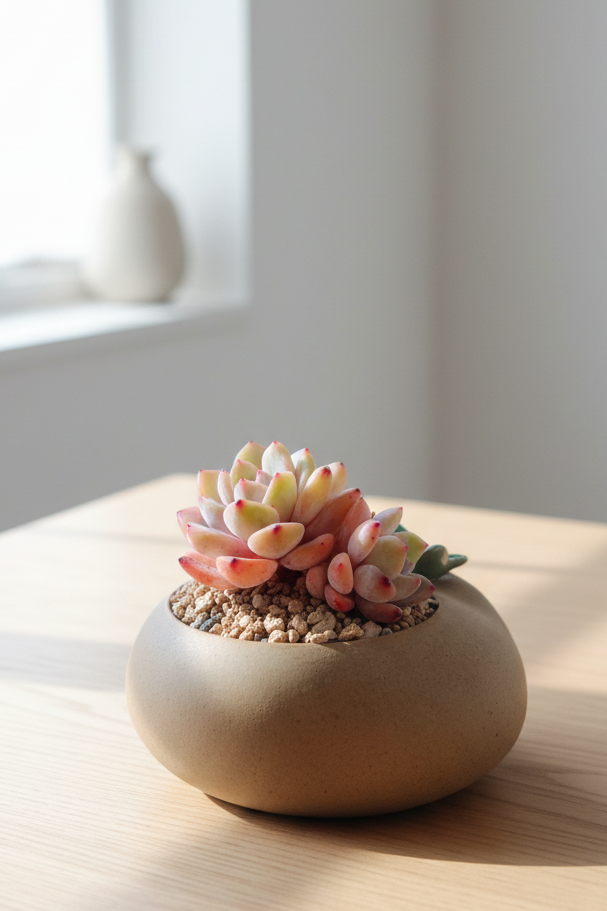 Succulent Butterfly Planter – Echeveria 'Orange Monroe'