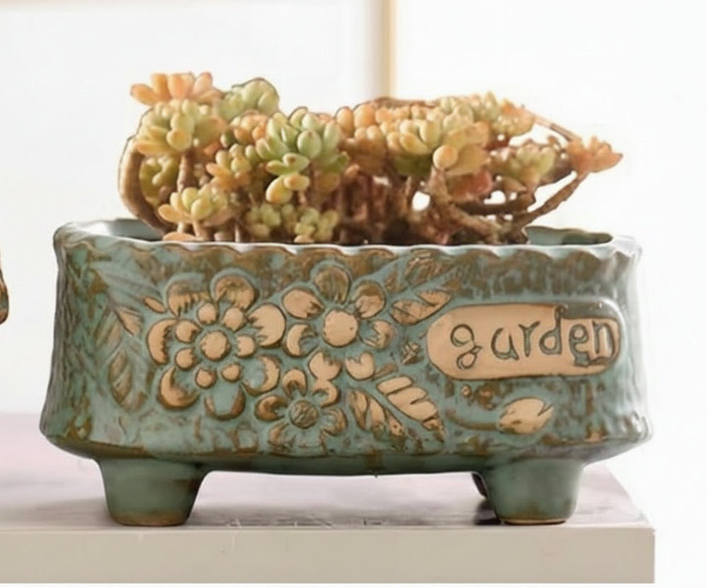 Vintage Teal Succulent Planters – Mother’s Day Gift