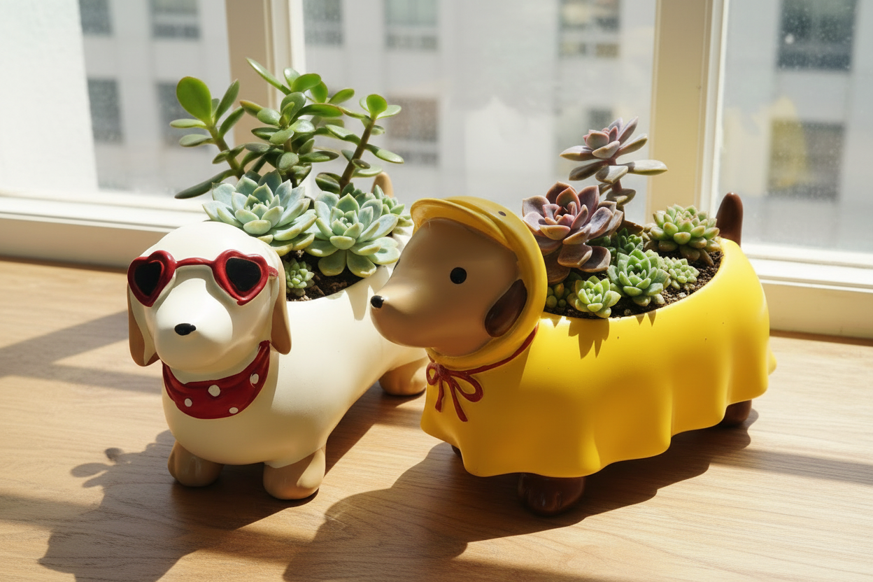 Mother’s Day Succulent - Ducky Raincoat Dachund