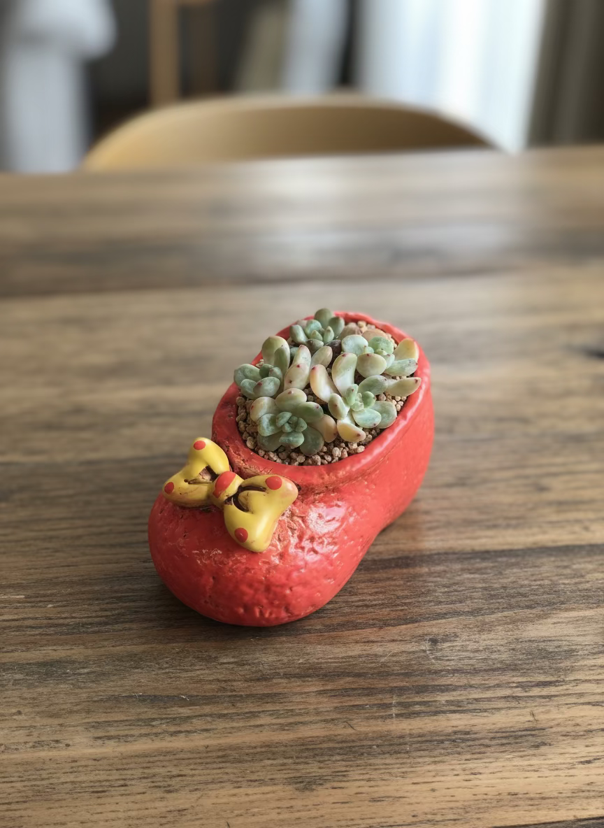 Succulent Mary Jane Charm Red Planter – Graptopetalum Raul