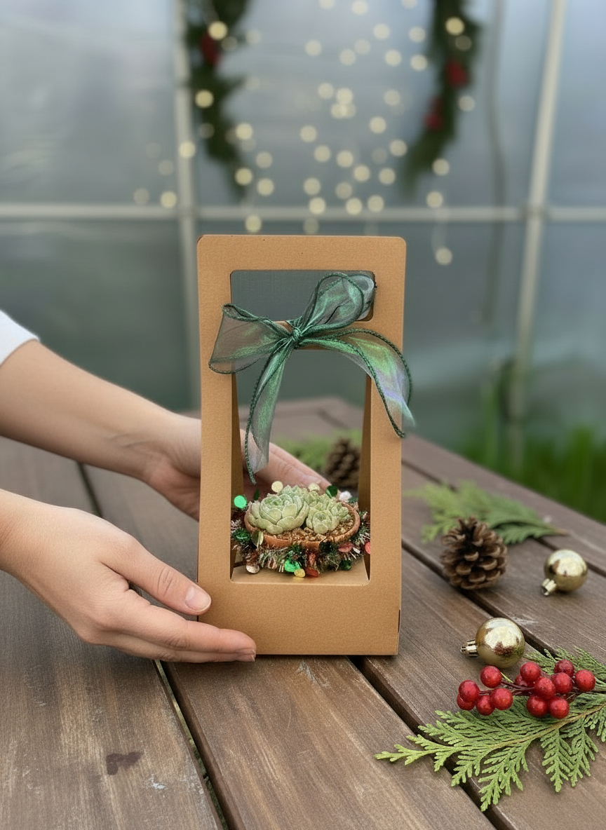 Succulent Simply Blessed Festive Terracotta (L) - Assorted Succulent - SlowBloomGreens