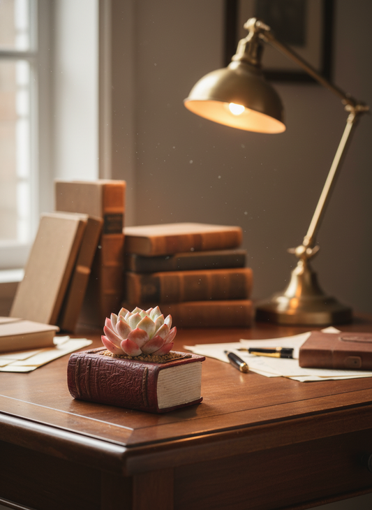 Succulent Book Nook – Echeveria Orange Monroe