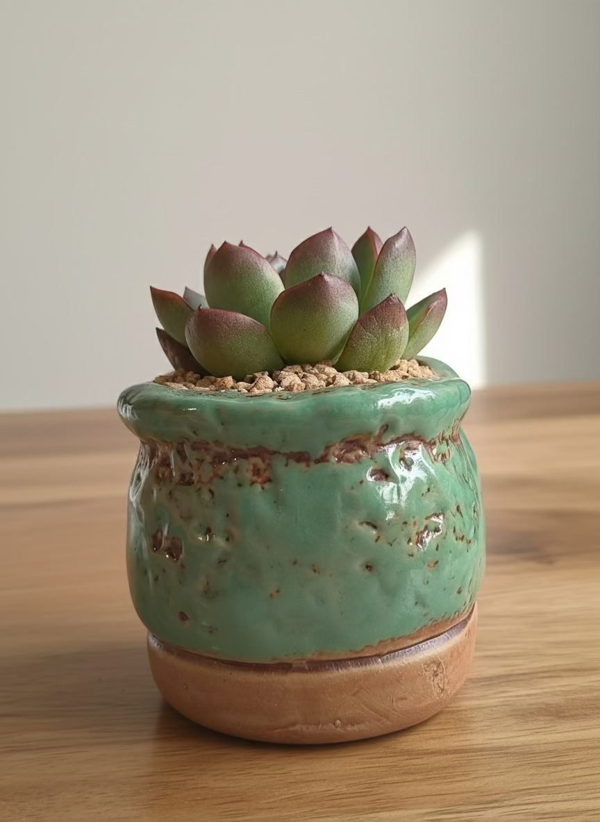 Succulent Mary Jane Charm Green Planter – Echeveria Suryeon