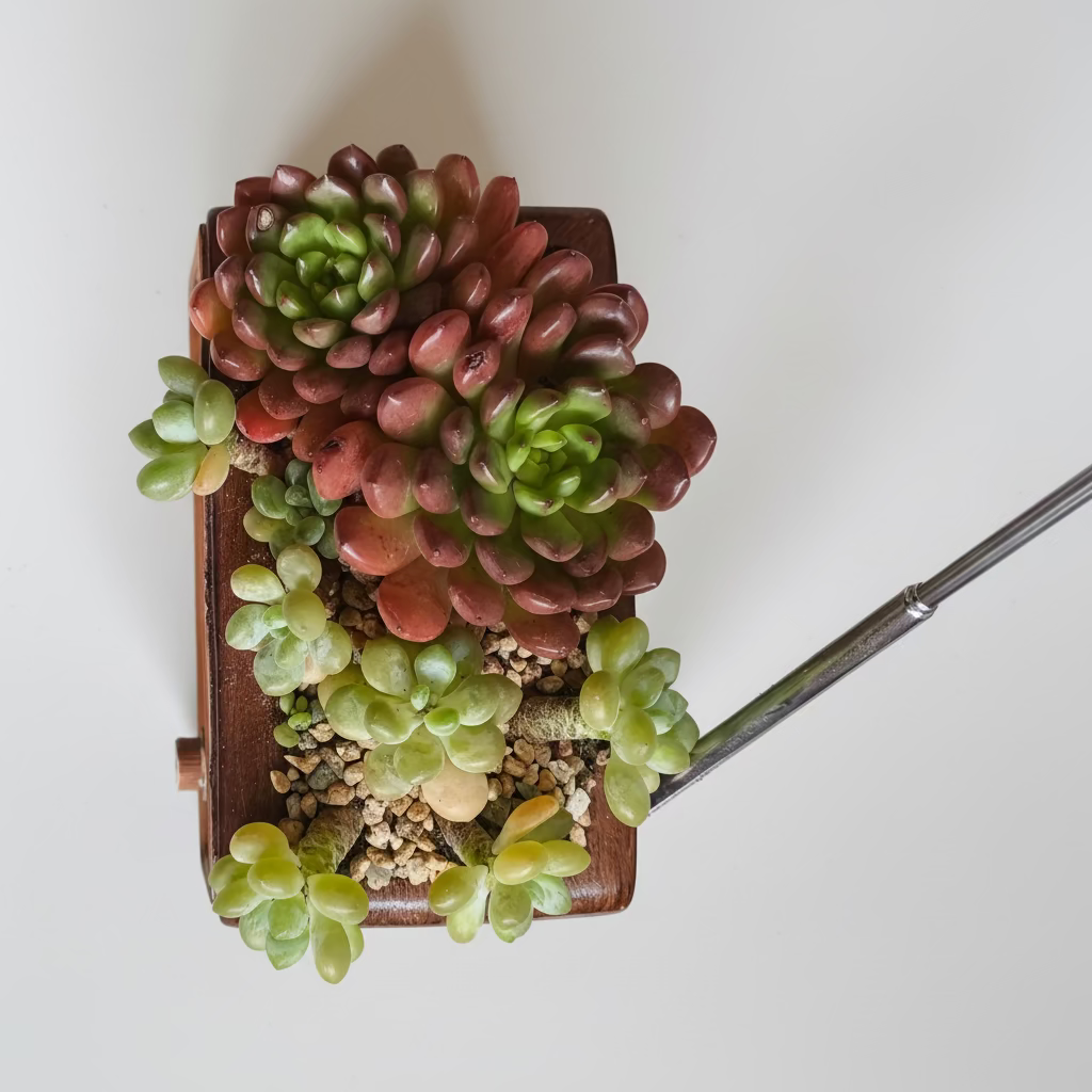 Succulent Retro Radio Planter – Pink Ruby & Tiscalatengo gorge sedum